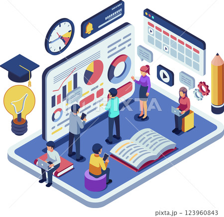 Isometric Students Brainstorming for Collaborative Learning 123960843