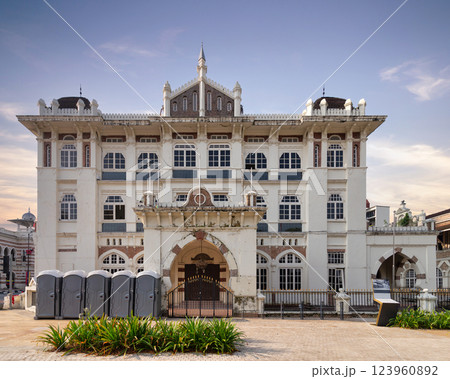 Old Chartered Bank Building showcases historical architecture in Kuala Lumpur, Malaysia 123960892