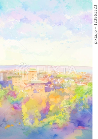 街並みの水彩画 街並みの水彩画 123961323
