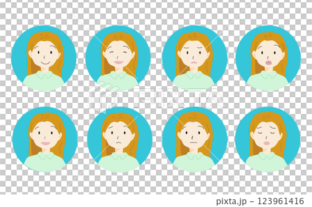 Women's face icon set Women's face icon set 123961416