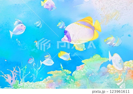 海中の水彩画 123961611