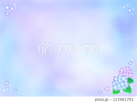 水彩画風あじさい背景 123961701