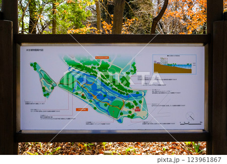 神代植物公園　水生植物園　案内板　東京都　調布市 123961867