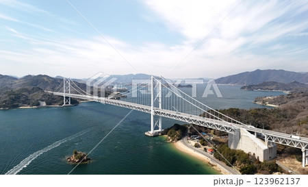 西瀬戸自動車道「しまなみ海道」【因島大橋】ドローン空撮_SNINOB_026 123962137