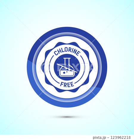 Chlorine free icon design illustration, Chlorine free label, badge, sign, symbol, Button design Chlorine free icon design illustration, Chlorine free label, badge, sign, symbol, Button design 123962218