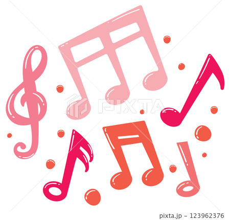 Colorful Musical Notes and Symbols 123962376