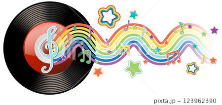 Colorful Music and Vinyl Illustration Colorful Music and Vinyl Illustration 123962390