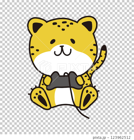 ゲームをするチーター ゲームをするチーター 123962512