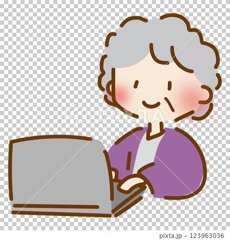 經營個人電腦的祖母 123963036