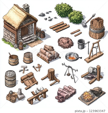 RPG 2D Game Asset Sheet (Forest ver,) 123963347