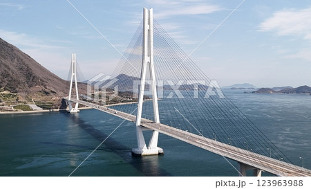 西瀬戸自動車道「しまなみ海道」【多田羅大橋】ドローン空撮_SHITAB_022 西瀬戸自動車道「しまなみ海道」【多田羅大橋】ドローン空撮_SHITAB_022 123963988