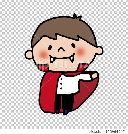 Child dressed up as Dracula for Halloween 123964045