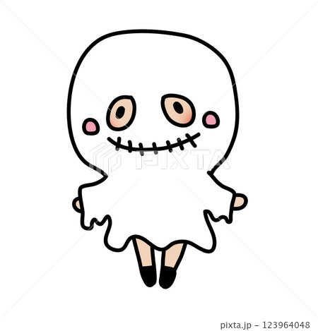 ハロウィンでおばけの仮装をした子供 ハロウィンでおばけの仮装をした子供 123964048