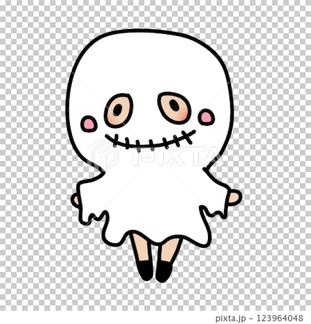 ハロウィンでおばけの仮装をした子供 ハロウィンでおばけの仮装をした子供 123964048