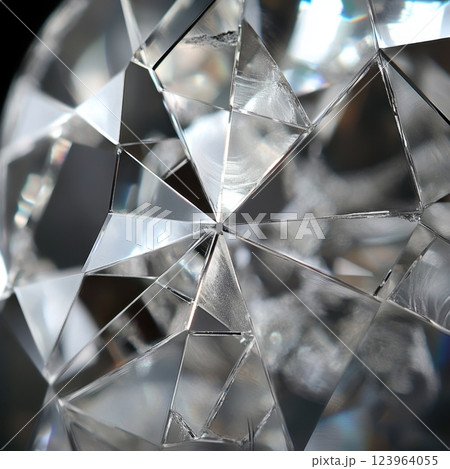 Sparkling Crystal Diamond Close-Up with Reflections and Light Sparkling Crystal Diamond Close-Up with Reflections and Light 123964055