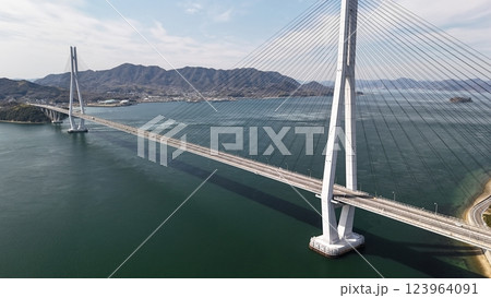 西瀬戸自動車道「しまなみ海道」【多田羅大橋】ドローン空撮_SHITAB_010 西瀬戸自動車道「しまなみ海道」【多田羅大橋】ドローン空撮_SHITAB_010 123964091