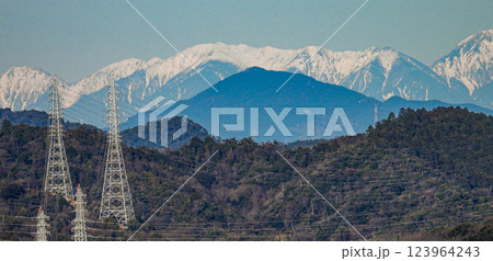 小牧山山頂からの景色　超望遠の世界 123964243