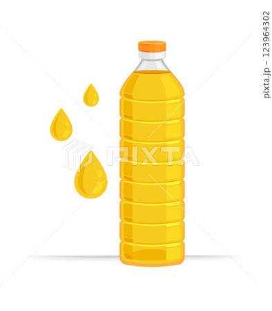 Illustration of plastic bottle with sunflower oil Illustration of plastic bottle with sunflower oil 123964302
