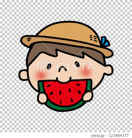 Child eating watermelon (boy 2) 123964377