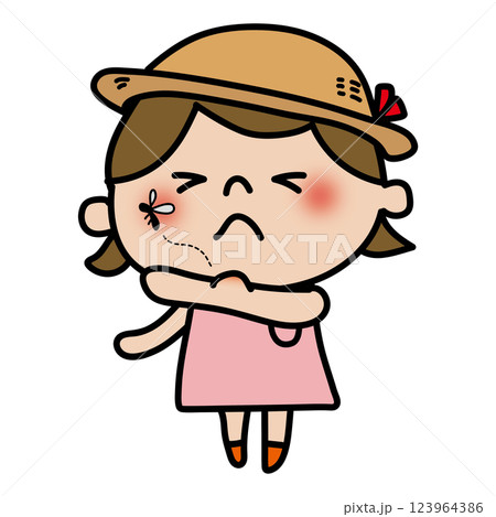蚊に刺された子供(女の子) 蚊に刺された子供(女の子) 123964386