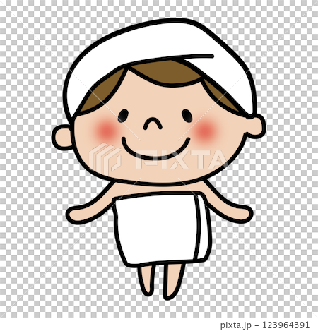 Child after bath (girl) 123964391