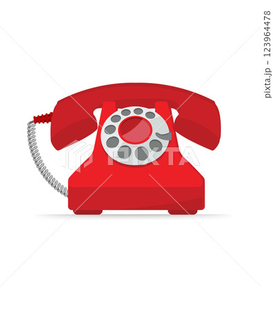 Old red phone on white background stock illustration 123964478