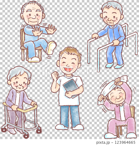 Elderly_Rehabilitation_Health Exercises_Set 123964665
