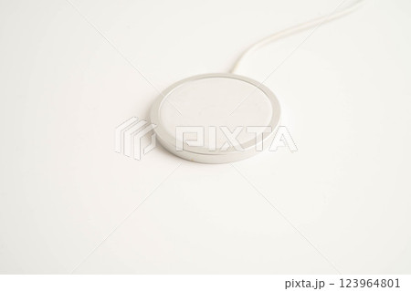 Wireless charger, magnetic charging modern equipment of mobile phone. 123964801