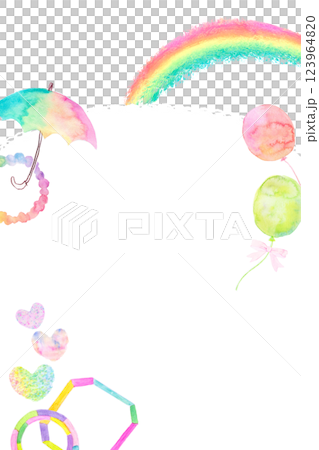 Girly watercolor frame watercolor illustration 123964820