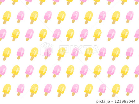 クレヨンタッチのアイスパターン ピンクとオレンジ 123965044