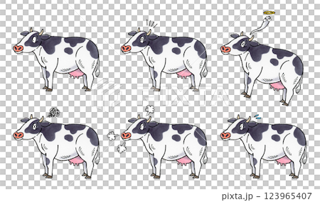 Dairy cow set 123965407