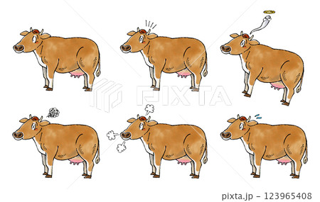 ジャージー牛セット 123965408