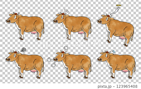ジャージー牛セット 123965408