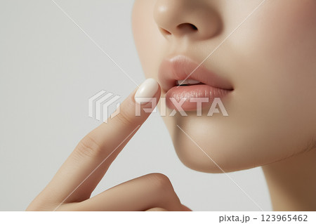女性の唇の美容フォト「AI生成画像」 女性の唇の美容フォト「AI生成画像」 123965462
