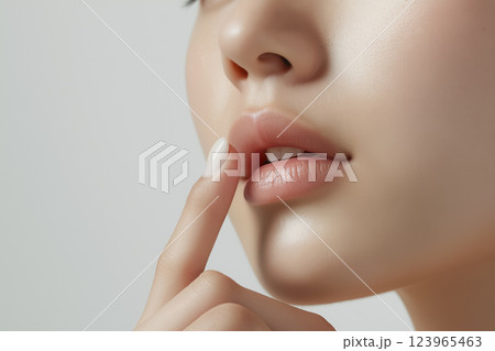 女性の唇の美容フォト「AI生成画像」 123965463