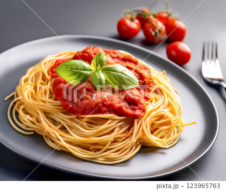 おいしそうなミートソーススパゲティのイメージ素材 おいしそうなミートソーススパゲティのイメージ素材 123965763
