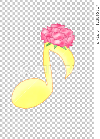 Musical note with carnation Musical note with carnation 123965917