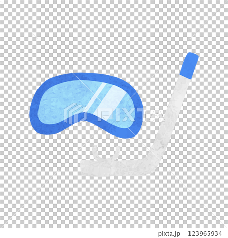 水彩のシュノーケルマスクのイラスト 123965934