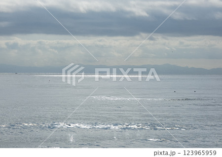 大森浜から眺める下北半島 大森浜から眺める下北半島 123965959