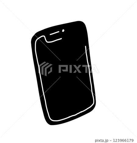 シンプルなスマートフォンの手書きベクターイラストアイコン 123966179