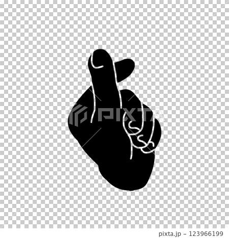 Vector illustration icon of a heart hand sign made with one hand 123966199
