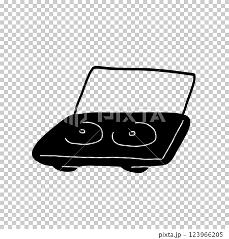 Hand drawn vector illustration icon of record player 123966205