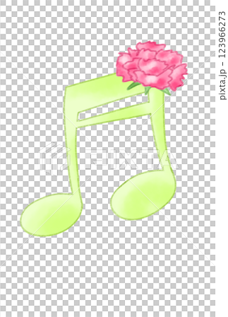 與紅色康乃馨的音符 123966273