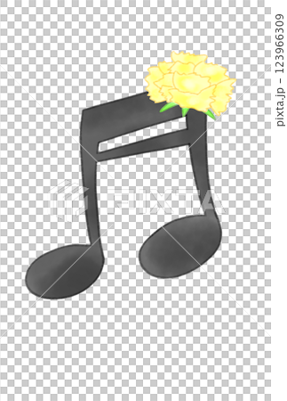 Musical note with carnation Musical note with carnation 123966309