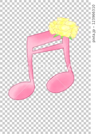 Musical note with carnation 123966310