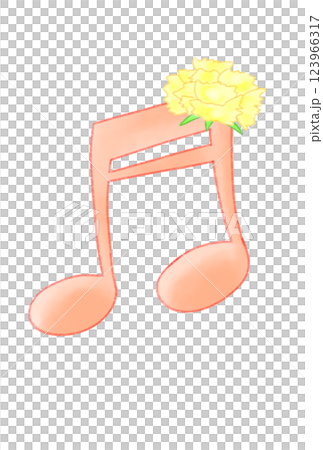 Musical note with carnation Musical note with carnation 123966317