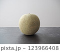 シックなテーブルに置かれた1つのメロン 123966408