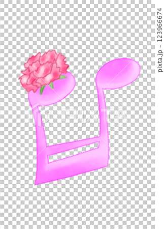 Musical note with carnation 123966674
