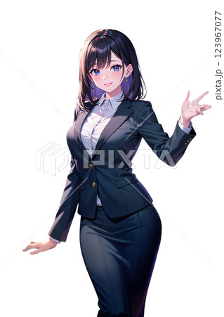 スーツを着た笑顔の女性 スーツを着た笑顔の女性 123967077