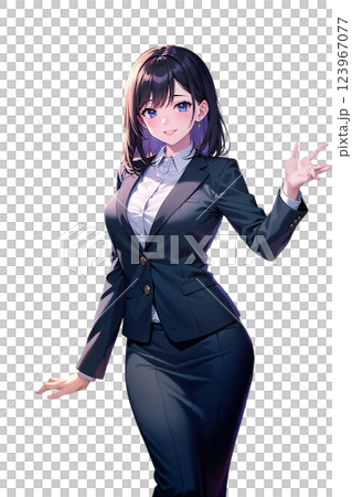 スーツを着た笑顔の女性 スーツを着た笑顔の女性 123967077